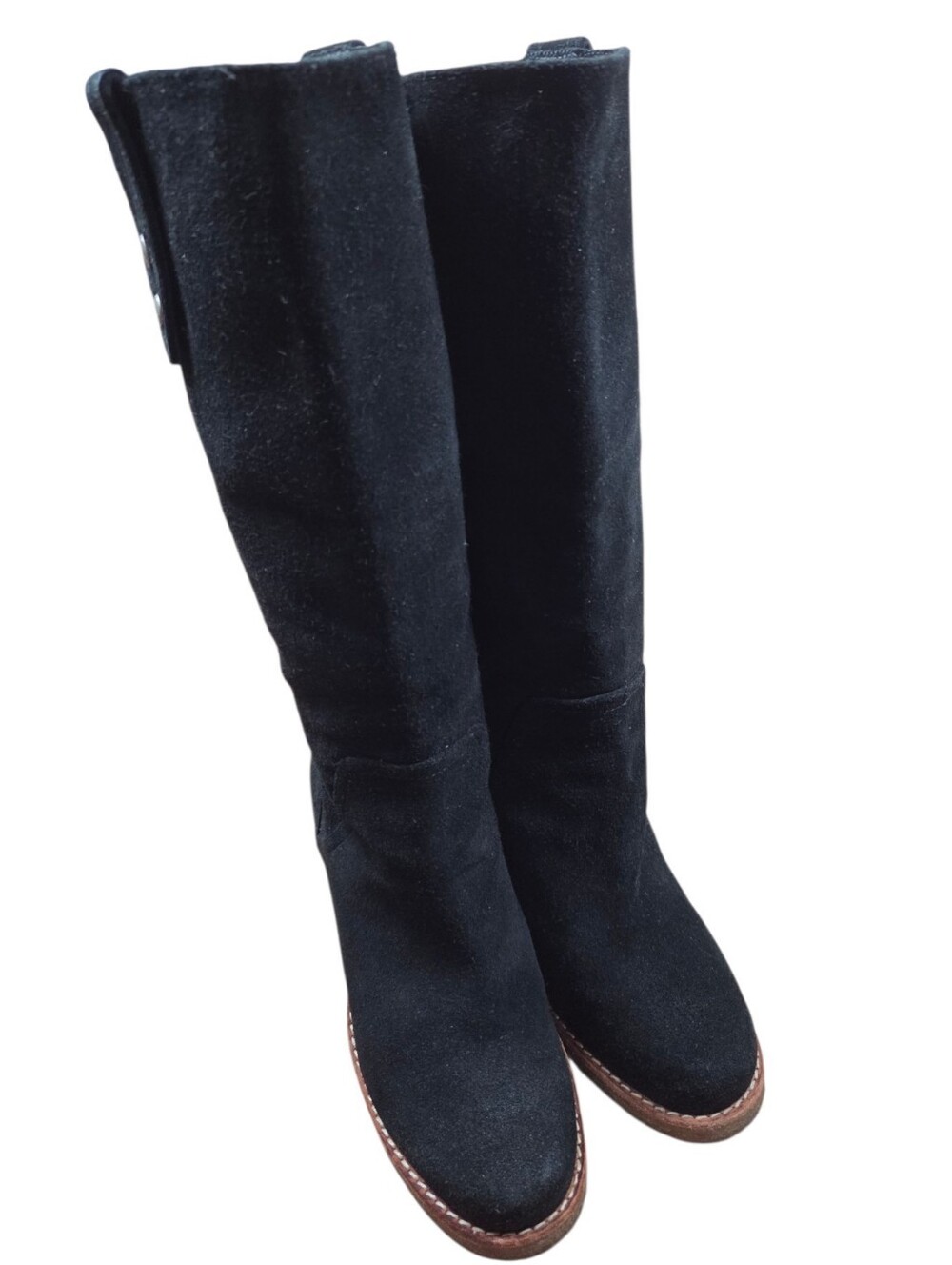 UGG Australia Josie Tall Black Suede Heel Boots Women's Size US 7.5 Fall Boho - Picture 7 of 12